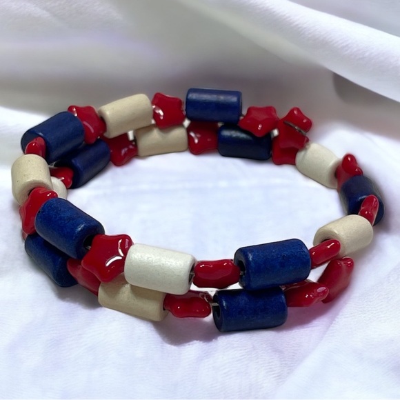 Vintage Patriotic 925 Silver & Beaded Jewelry Set - Picture 4 of 6